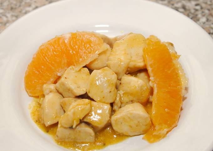 Currys, narancsos csirke recept foto