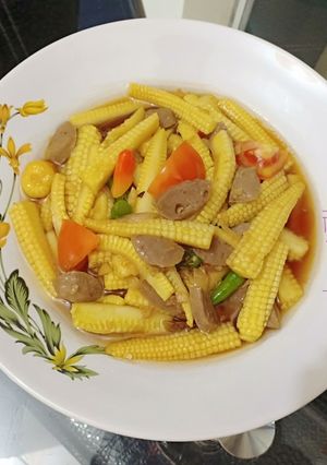 Foto resep Tumis jagung muda bakso