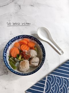 Foto resep Sop bakso instan