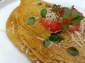 Une photo de 🌸 Omelette à l'aquafaba