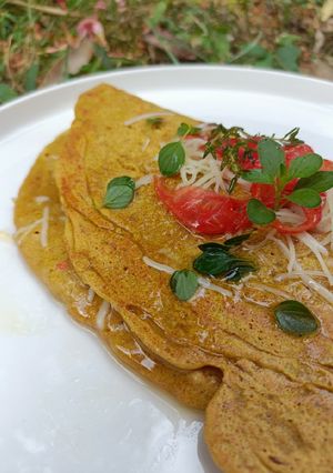 Une photo de 🌸 Omelette à l'aquafaba