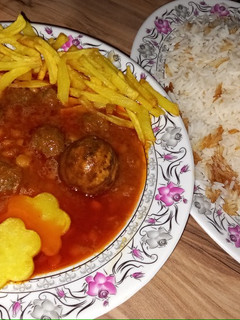 عکسی از دستور قیمه با گوشت قلقلی