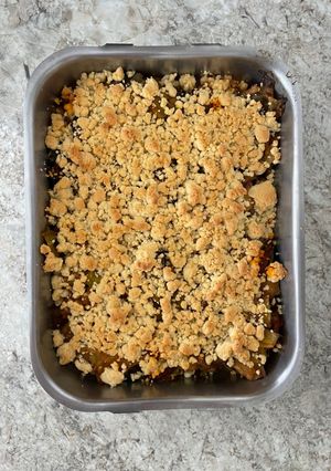Une photo de Crumble poireaux chorizo