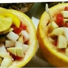 Grape Fruit stuffed salad💛🍈🍋🍊🍀 A picture of Grape Fruit stuffed salad💛🍈🍋🍊🍀.