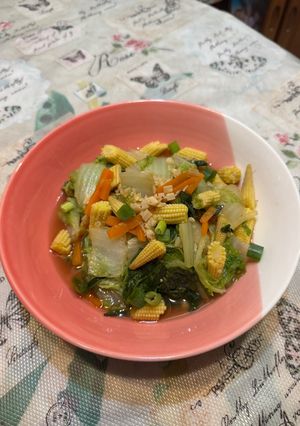 大白菜炒小玉米 的食譜成品照片