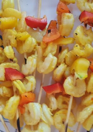 عکسی از دستور میگو کباب رژیمی