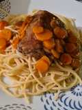 Tournedos aux carottes accompagnés de spaghetti 🐂🥕