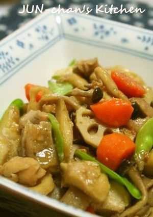 A picture of Comforting Chikuzen-ni (Japanese Simmered Chicken and Vegetables).