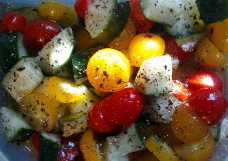 Easiest Way to Make Yummy Cherry tomato and cucumber salad