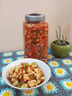 عکسی از دستور ترشی سالاد مشهدی هدیه بانو