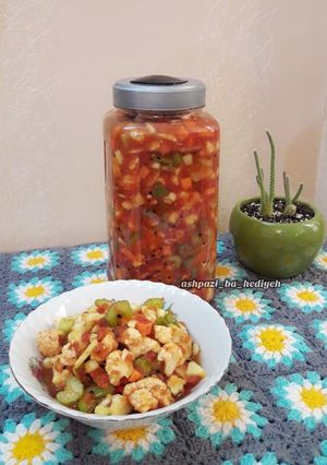 عکسی از دستور ترشی سالاد مشهدی هدیه بانو