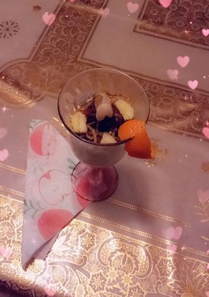 صورة لوصفة كنافة مع القشطلية 🍷