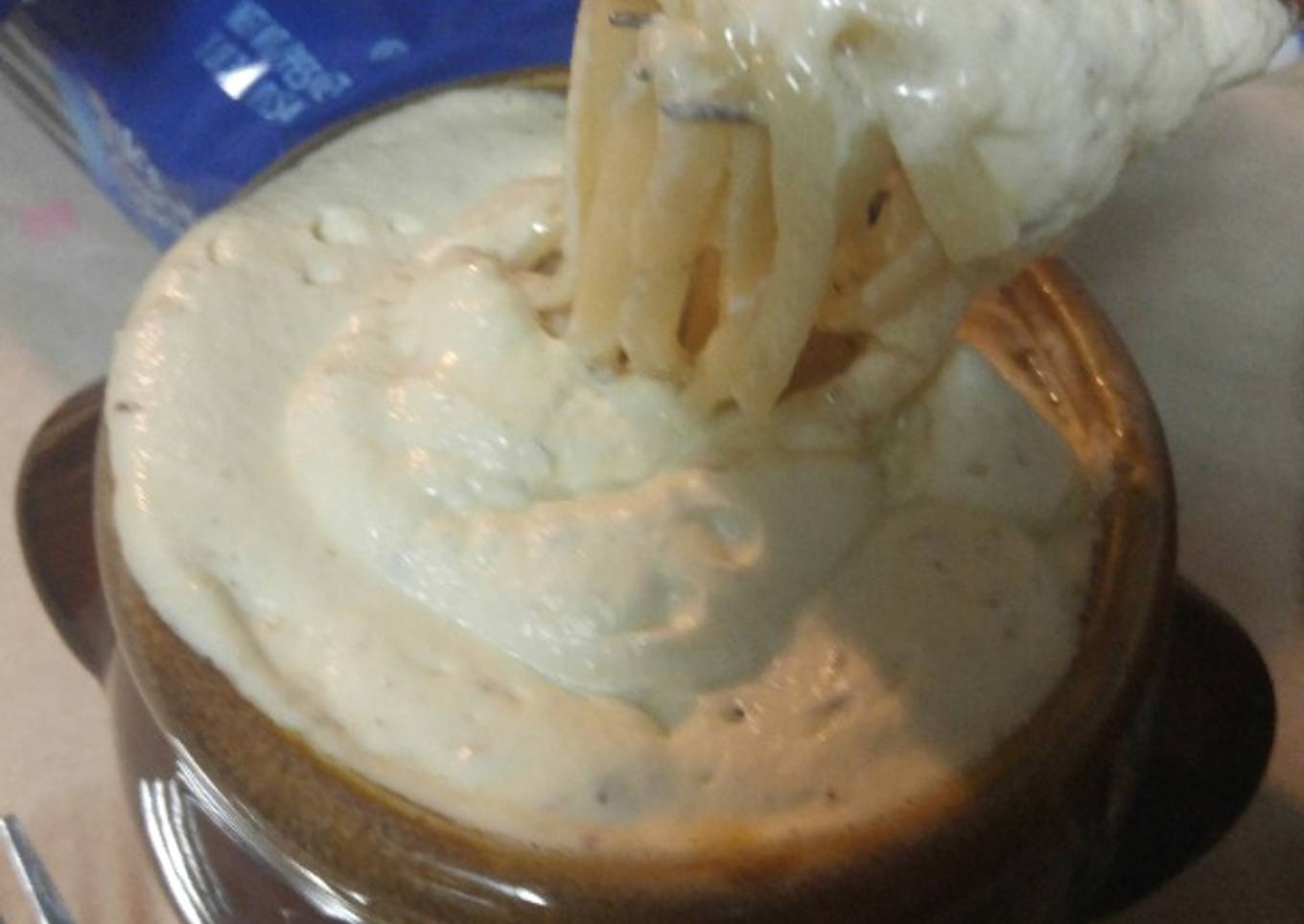 Noodle soup with cream sauce