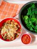 Set Menu (Sayur Rebusan, Telur Dadar Saus Lada Hitam, Sambal Tomat)