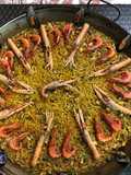 Fideuá de gambas alistadas y cigalas