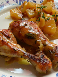 Una foto de Pollo asado con mostaza y miel