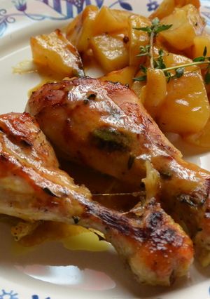 Una foto de Pollo asado con mostaza y miel