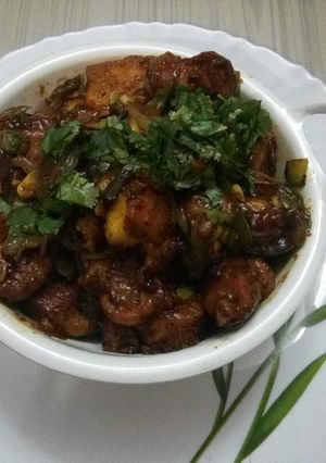 A picture of Dry Paneer Chilli.