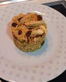 Arroz con curry, pollo y pasas