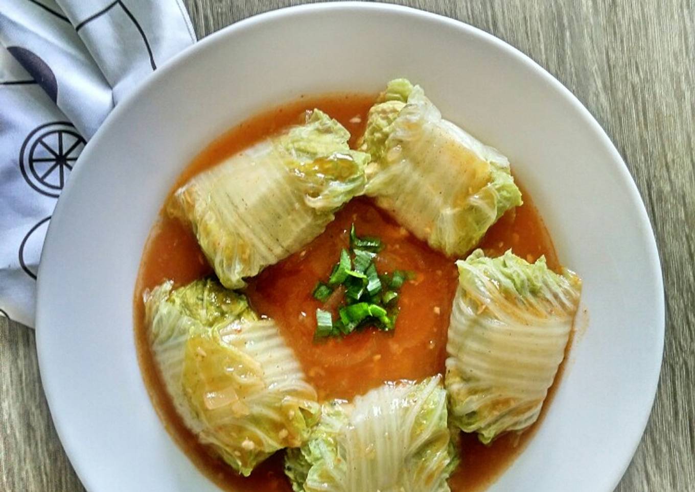 Sawi Gulung Ayam Kuah Capcay