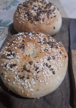 Una foto de Pan Bagel Casero