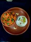 Kacha kela masala fry with coconut rice