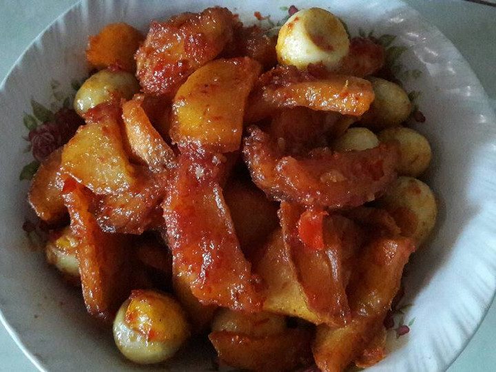 Resep Balado Telur Puyuh Kentang (Pedas Manis) yang Lezat Sekali