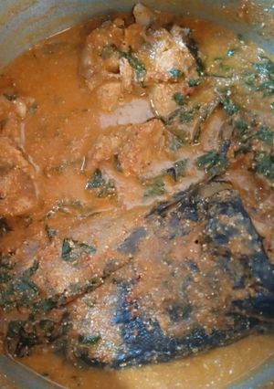 A picture of Egusi pepper soup.