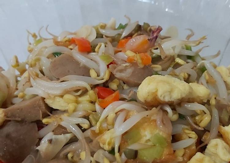 Tumis toge telur bakso