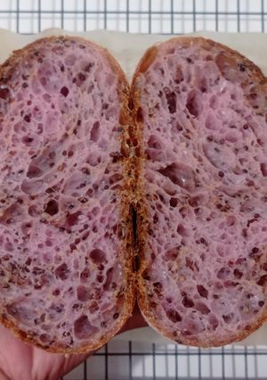 Foto resep Purple Sweet Potato Tri-Colour Quinoa Sourdough Bread (Oven Tangkring)