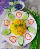 Cơm chiên lạp xưởng,chả lụa và trứng