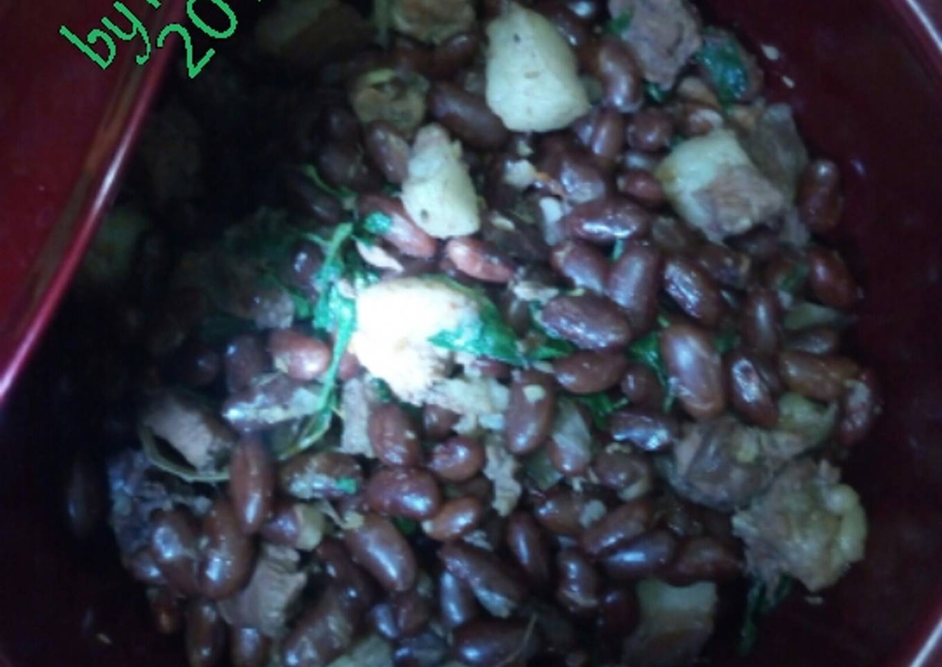 Tumis bacon kacang merah sambal kemangi