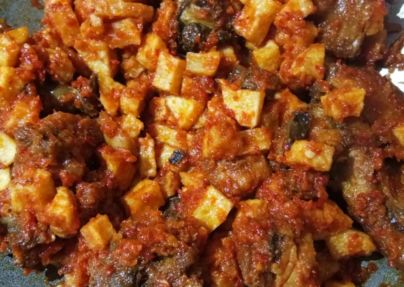 Kentang Balado (ati dan ayam)