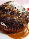 Muffins de choco con topping de coco- dulce leche