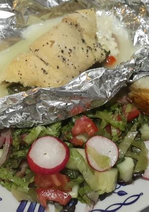 Una foto de Rollo vegetal de pechuga al vapor