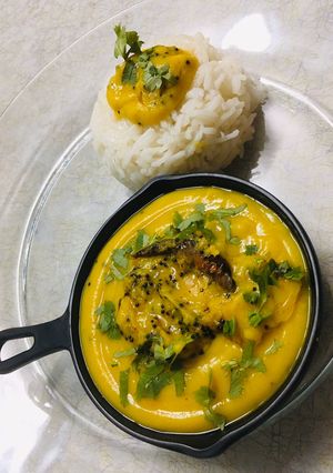 A picture of Lime Beans Curry or Vaal ni Dal nu Khatu.