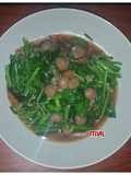 Baby Kailan Tumis Bakso Mutiara