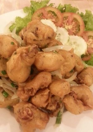 Hình của món Ếch tẩm bột.