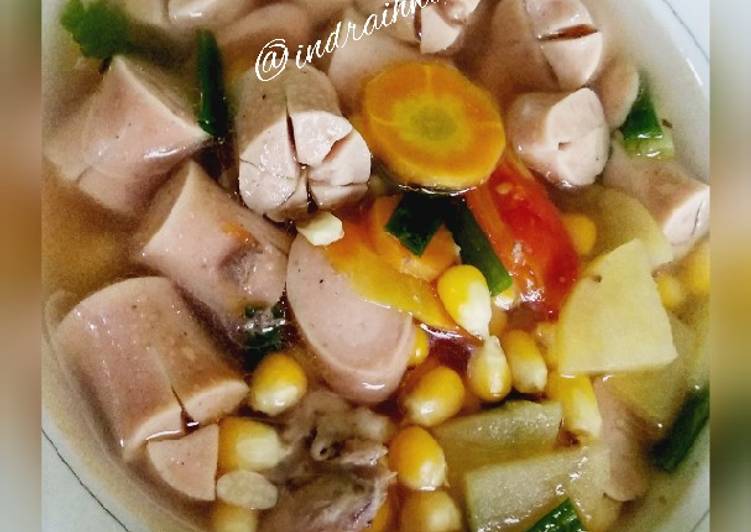 Recipe: Tasty Sup Jagung Sosis (Bumbu Sederhana)