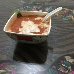 A picture of Tomato and sweet potato soup.