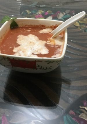 A picture of Tomato and sweet potato soup.