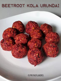 பீட்ரூட் கோலா உருண்டை (Beetroot kolaurundai recipe in tamil) செய்முறை முக்கிய புகைப்படம்