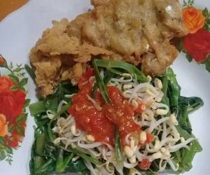 Resep mudah Rujak kangkung mamah Yummy Mantul