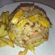 Arroz asiático con salchichón