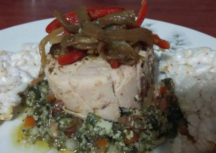 Ensalada de atún y berenjenas a la vinagreta