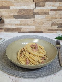 Una foto de Espaguetis carbonara