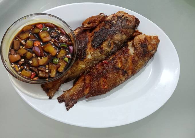 Ikan kerisi bakar teflon