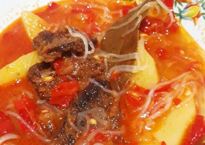 Anti Ribet, Buat Dendeng Kuah (Bakuah) ala Indah (masakan Padang) Praktis