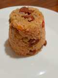 Arroz rojo con garbanzos y chorizo