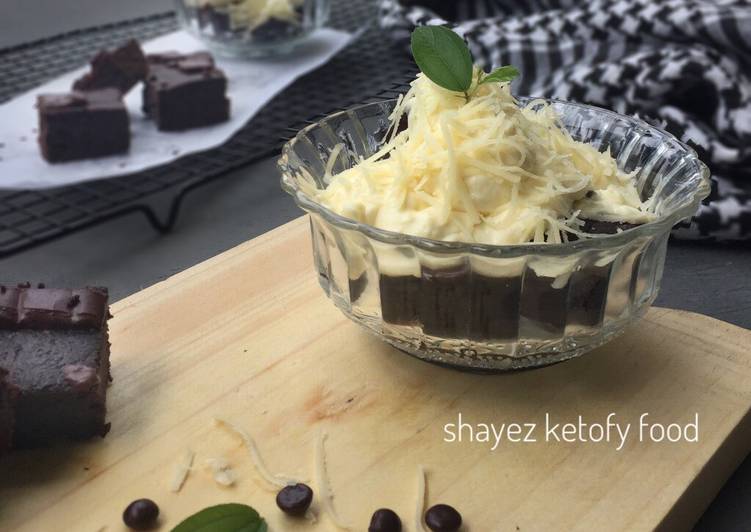 Cara Gampang Membuat Fudge Brownies Keto with Cream Cheese Sauce #ketopad_cp_cheese, Enak
